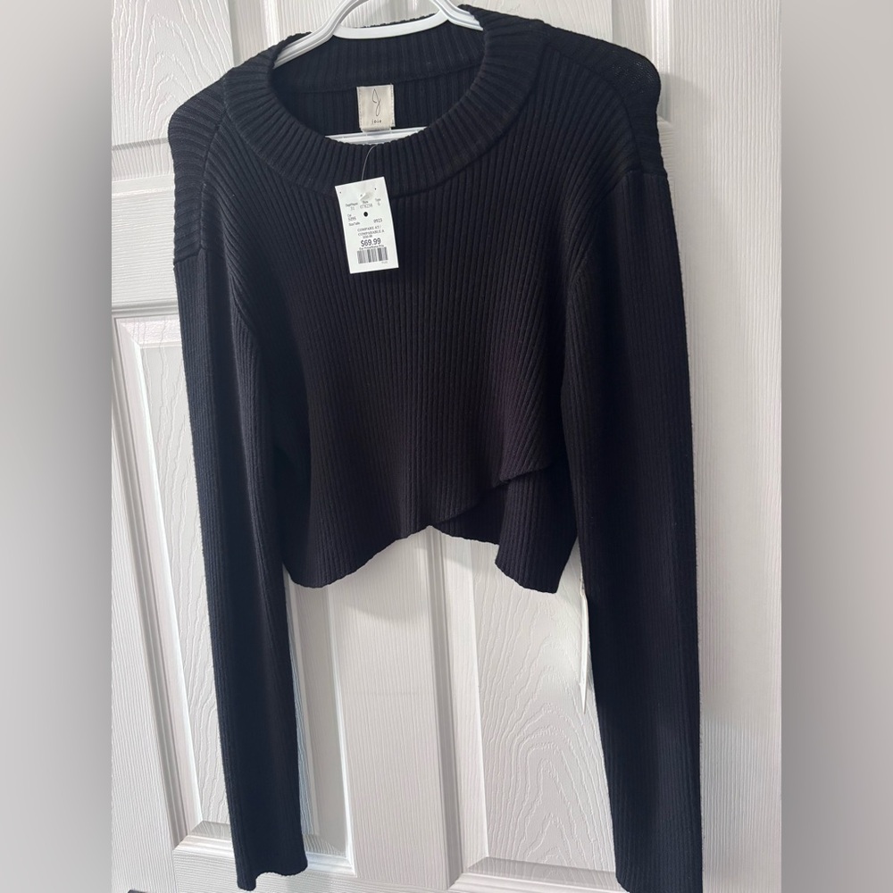 Joie Black Ribbed Knit Sweater